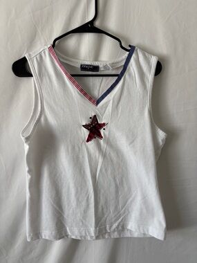 Vintage Embroidered American Flag Football Tanktop